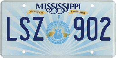MS license plate LSZ902