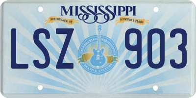 MS license plate LSZ903