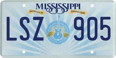 MS license plate LSZ905