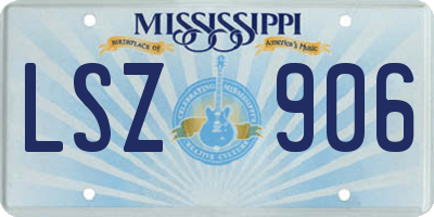 MS license plate LSZ906