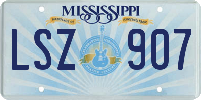 MS license plate LSZ907
