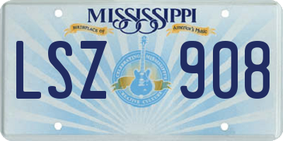 MS license plate LSZ908
