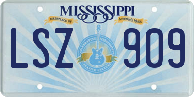 MS license plate LSZ909