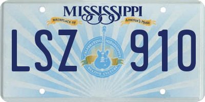 MS license plate LSZ910