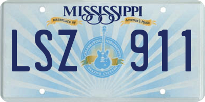 MS license plate LSZ911