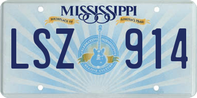 MS license plate LSZ914
