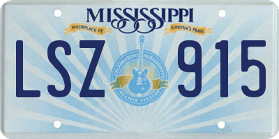 MS license plate LSZ915