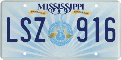MS license plate LSZ916
