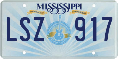 MS license plate LSZ917