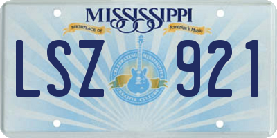 MS license plate LSZ921