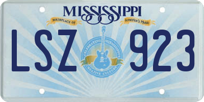 MS license plate LSZ923
