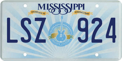MS license plate LSZ924