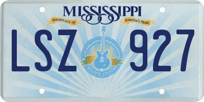 MS license plate LSZ927
