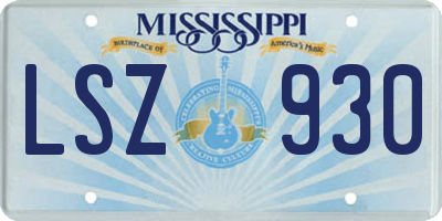 MS license plate LSZ930