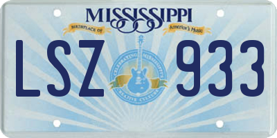 MS license plate LSZ933