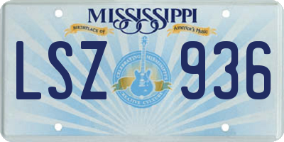 MS license plate LSZ936