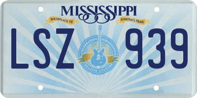 MS license plate LSZ939