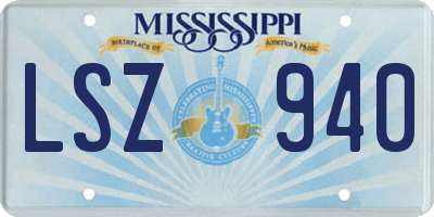 MS license plate LSZ940