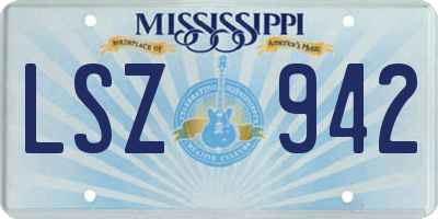 MS license plate LSZ942