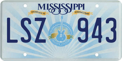 MS license plate LSZ943
