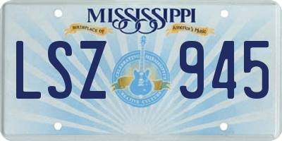 MS license plate LSZ945