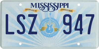MS license plate LSZ947