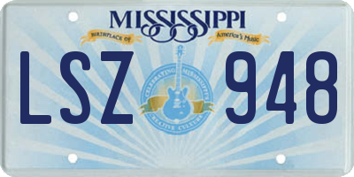 MS license plate LSZ948
