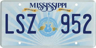 MS license plate LSZ952