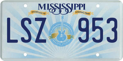 MS license plate LSZ953