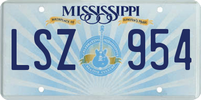 MS license plate LSZ954