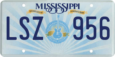MS license plate LSZ956