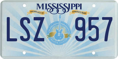 MS license plate LSZ957