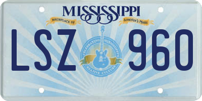 MS license plate LSZ960