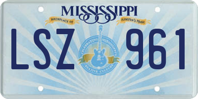 MS license plate LSZ961