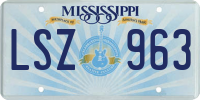 MS license plate LSZ963