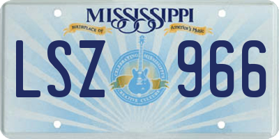 MS license plate LSZ966