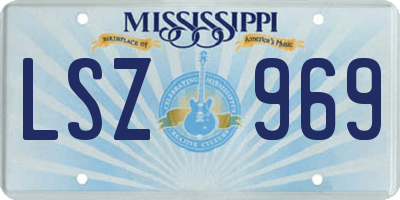 MS license plate LSZ969