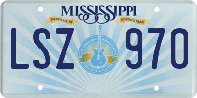 MS license plate LSZ970