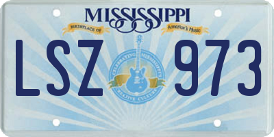 MS license plate LSZ973