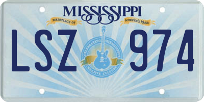 MS license plate LSZ974