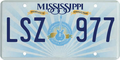 MS license plate LSZ977