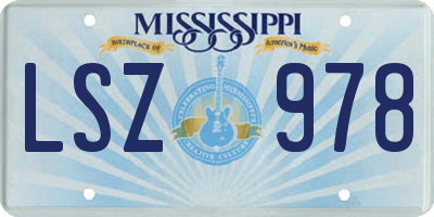 MS license plate LSZ978
