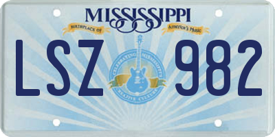 MS license plate LSZ982