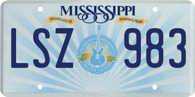 MS license plate LSZ983