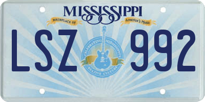 MS license plate LSZ992