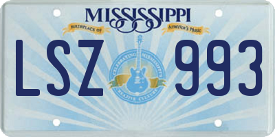 MS license plate LSZ993