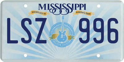 MS license plate LSZ996