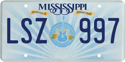 MS license plate LSZ997