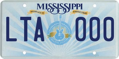 MS license plate LTA000