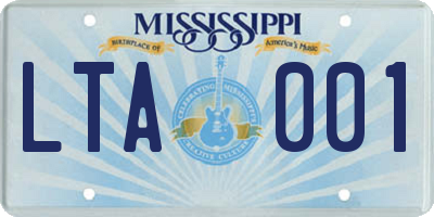 MS license plate LTA001
